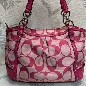 Coach Pink Signature Tote Bag